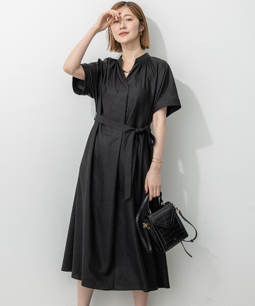 洗える】トリアセスラブストレッチ ワンピース（ワンピース）｜23区