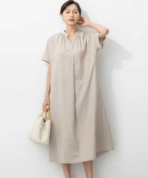 洗える】トリアセスラブストレッチ ワンピース（ワンピース）｜23区