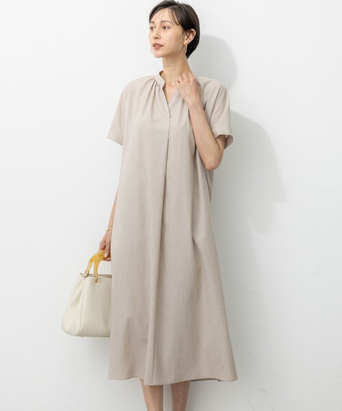 洗える】トリアセスラブストレッチ ワンピース（ワンピース）｜23区