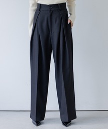 SENEE（セニー）の「high waist cross tuck slacks（ハイウエストクロスタックスラックス）（スラックス）」