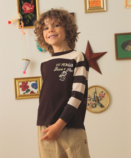 DENIM DUNGAREE(デニムダンガリー)の「DENIM DUNGAREE / テンジク ロング スリーブ Tシャツ 2025FW(105~125cm)(Tシャツ/カットソー・キッズ・レッド/ホワイト/その他・125/115/105)」の3枚目の写真