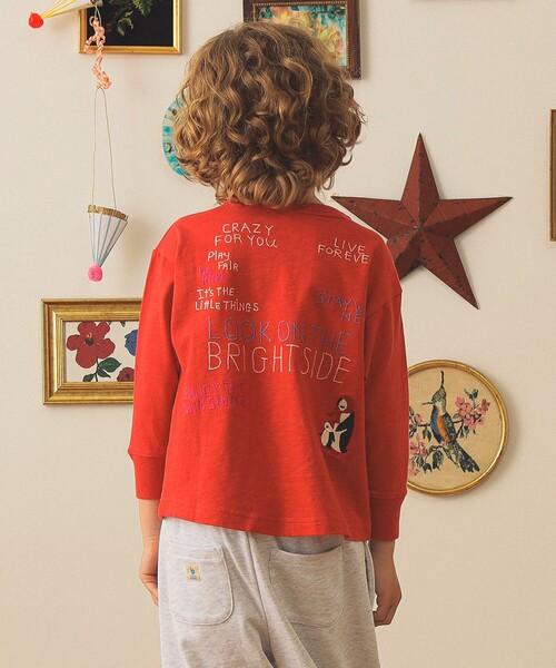 DENIM DUNGAREE(デニムダンガリー)の「DENIM DUNGAREE / テンジク ロング スリーブ Tシャツ 2025FW(105~125cm)(Tシャツ/カットソー・キッズ・レッド/ホワイト/その他・125/115/105)」の10枚目の写真