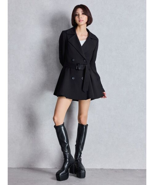 GYDA(ジェイダ)の「GDミディアムフレアコート(トレンチコート・レディース・ブラック/ベージュ・FREE)」の5枚目の写真