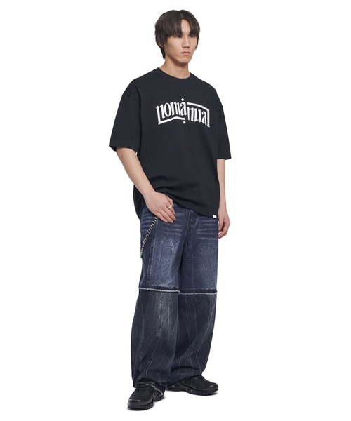 NOMANUAL（NOMANUAL）の「「NOMANUAL /ノーマニュアル」ARCHED TEXT T-SHIRT（Tシャツ/カットソー・メンズ・ブラック/ホワイト・X-LARGE/LARGE）」の9枚目の写真