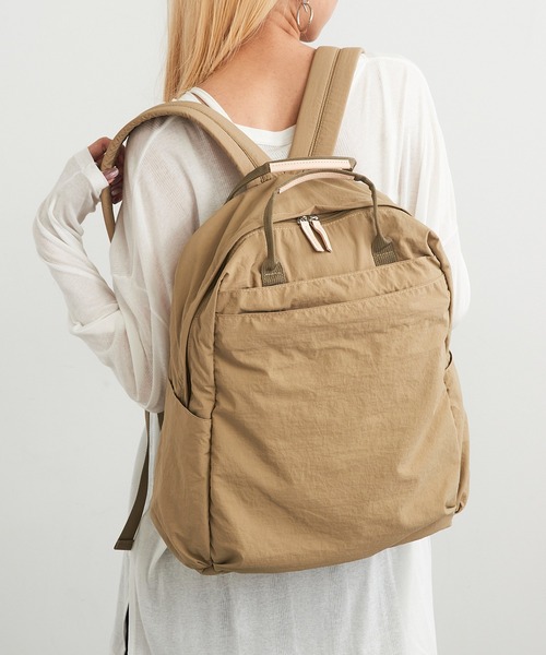EARTH MADE(アースメイド)の「【EARTH MADE】12POCKET INSIDE PRINT RUCK(バックパック/リュック・レディース・ベージュ/チャコールグレー/ブラウン/ネイビー/ブラック・FREE)」の9枚目の写真