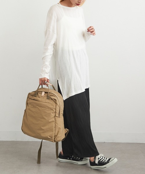 EARTH MADE(アースメイド)の「【EARTH MADE】12POCKET INSIDE PRINT RUCK(バックパック/リュック・レディース・ベージュ/チャコールグレー/ブラウン/ネイビー/ブラック・FREE)」の13枚目の写真