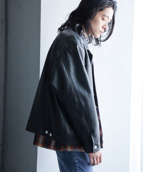 RATTLE TRAP(ラトルトラップ)の「シープナッパオーバーサイズレザーブルゾン(ブルゾン・メンズ・ブラック・L/M/LL)」の16枚目の写真