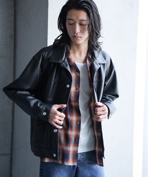 RATTLE TRAP（ラトルトラップ）の「シープナッパオーバーサイズレザーブルゾン（ブルゾン・メンズ・ブラック・L/M/LL）」の6枚目の写真