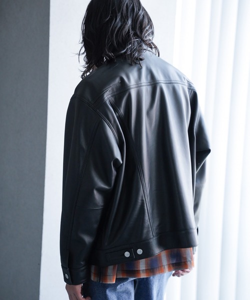 RATTLE TRAP（ラトルトラップ）の「シープナッパオーバーサイズレザーブルゾン（ブルゾン・メンズ・ブラック・L/M/LL）」の9枚目の写真