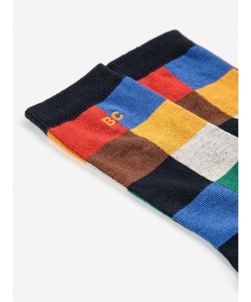 BOBO CHOSES(ボボショーズ)の「Multicolor Tiles long socks(ソックス/靴下・キッズ・マルチ・32-34/29-31/26-28/23-25/35-37/38-40)」の2枚目の写真