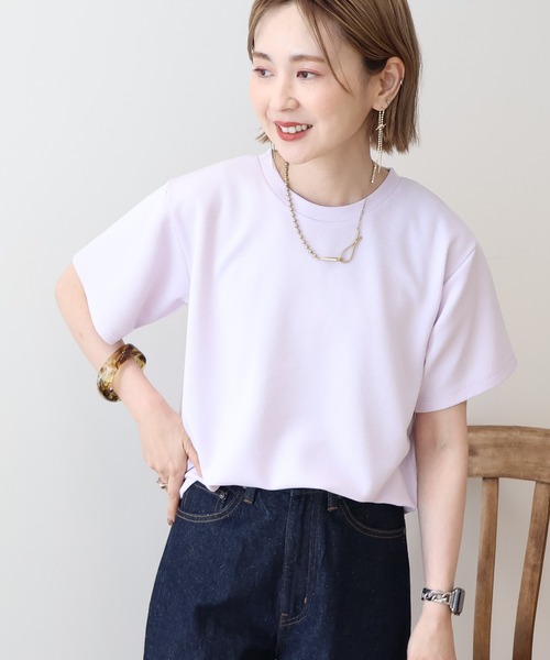 AMERICAN HOLIC(アメリカンホリック)の「ジョーゼット半袖プルオーバー(Tシャツ/カットソー・レディース・ラベンダー/ブラック/ライトグリーン/アイボリー/ベージュ・M/L)」の5枚目の写真