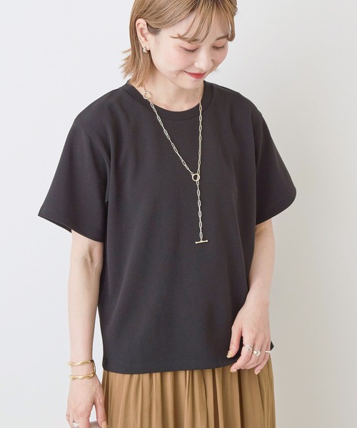 AMERICAN HOLIC(アメリカンホリック)の「ジョーゼット半袖プルオーバー(Tシャツ/カットソー・レディース・ラベンダー/ブラック/ライトグリーン/アイボリー/ベージュ・M/L)」の3枚目の写真