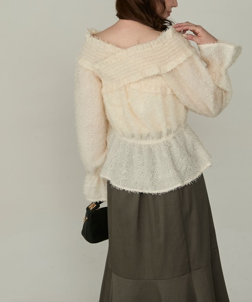 Cherir Mignon(シェリルミニョン)の「【Cherir Mignon】2wayオフショルフリンジペプラムブラウス(シャツ/ブラウス・レディース・アイボリー/ブラック/ピンク・FREE)」の20枚目の写真