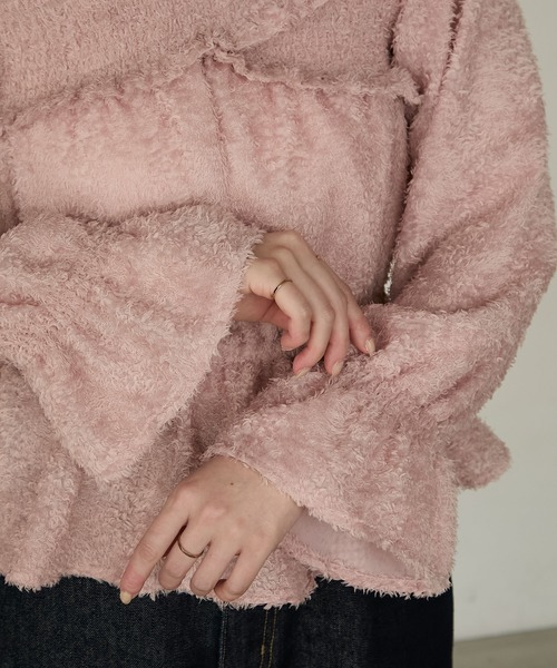 Cherir Mignon(シェリルミニョン)の「【Cherir Mignon】2wayオフショルフリンジペプラムブラウス(シャツ/ブラウス・レディース・アイボリー/ブラック/ピンク・FREE)」の9枚目の写真