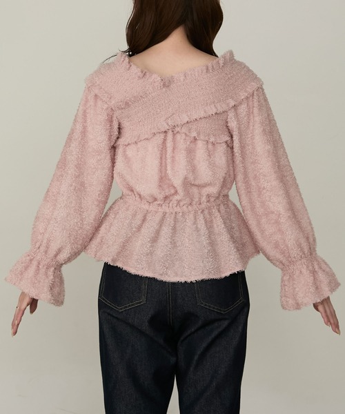 Cherir Mignon(シェリルミニョン)の「【Cherir Mignon】2wayオフショルフリンジペプラムブラウス(シャツ/ブラウス・レディース・アイボリー/ブラック/ピンク・FREE)」の13枚目の写真