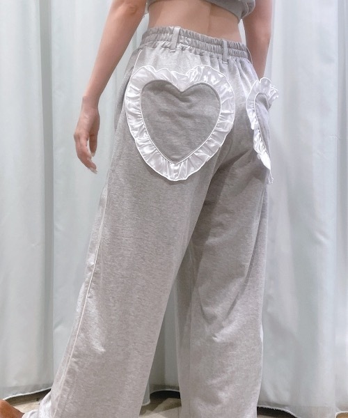 lilLilly（リルリリー）の「ハートポケットスウェットパンツ（スウェットパンツ・レディース・ブラック/グレー/ブルー・FREE）」の3枚目の写真