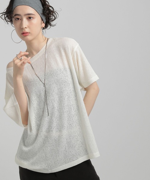 GEORGE'S(ジョージズ)の「メッシュTシャツ(Tシャツ/カットソー・レディース・ボルドー/ブラック/オフホワイト・SMALL/MEDIUM)」の11枚目の写真