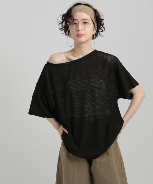 GEORGE'S(ジョージズ)の「メッシュTシャツ(Tシャツ/カットソー・レディース・ボルドー/ブラック/オフホワイト・SMALL/MEDIUM)」の18枚目の写真