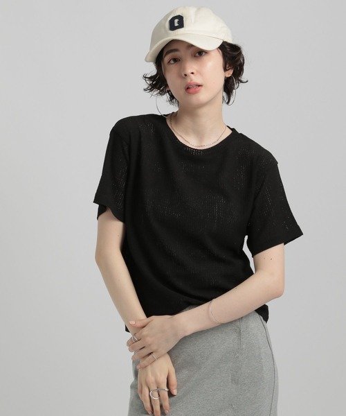 GEORGE'S(ジョージズ)の「メッシュTシャツ(Tシャツ/カットソー・レディース・ボルドー/ブラック/オフホワイト・SMALL/MEDIUM)」の20枚目の写真