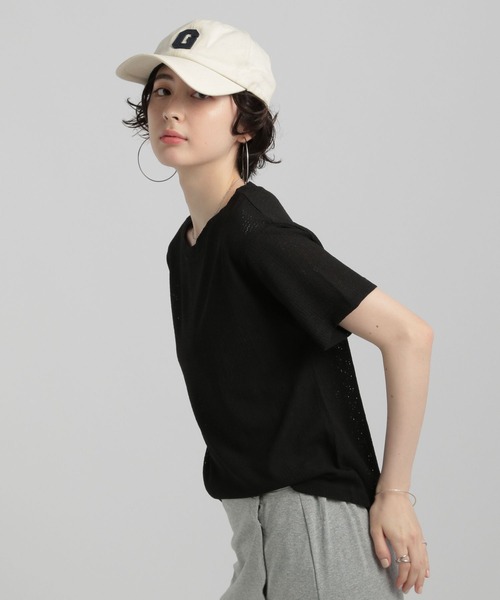 GEORGE'S(ジョージズ)の「メッシュTシャツ(Tシャツ/カットソー・レディース・ボルドー/ブラック/オフホワイト・SMALL/MEDIUM)」の21枚目の写真