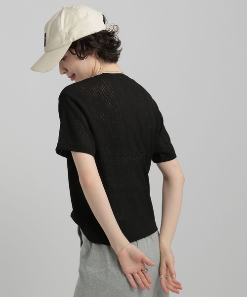 GEORGE'S(ジョージズ)の「メッシュTシャツ(Tシャツ/カットソー・レディース・ボルドー/ブラック/オフホワイト・SMALL/MEDIUM)」の22枚目の写真