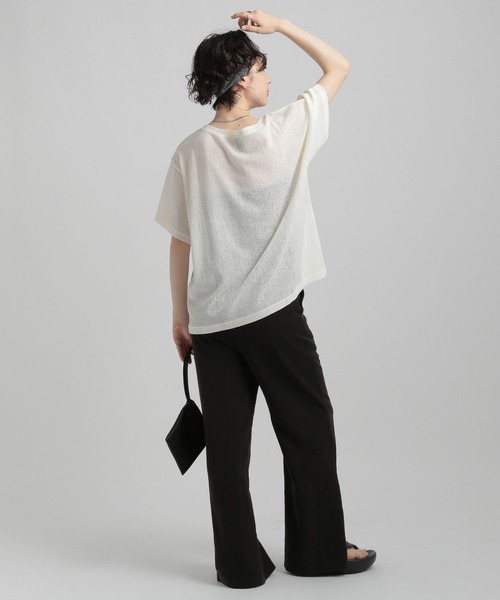 GEORGE'S(ジョージズ)の「メッシュTシャツ(Tシャツ/カットソー・レディース・ボルドー/ブラック/オフホワイト・SMALL/MEDIUM)」の6枚目の写真