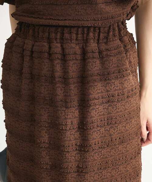 Sugar spoon（シュガースプーン）の「・SUGAR SPOON レースフリルナロースカート（スカート・レディース・オフホワイト/ブラック/ブラウン・FREE）」の8枚目の写真