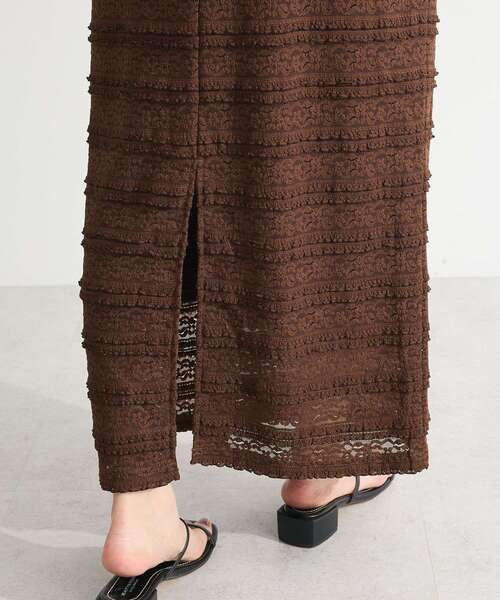 Sugar spoon（シュガースプーン）の「・SUGAR SPOON レースフリルナロースカート（スカート・レディース・オフホワイト/ブラック/ブラウン・FREE）」の9枚目の写真