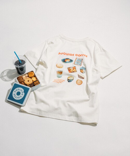 tシャツ 別注 POOLSIDE COFFEE フード バックプリントTシャツ/プールサイドコーヒー レディース 別注 POOLSIDE COFFEE フード バックプリントTシャツ/プール