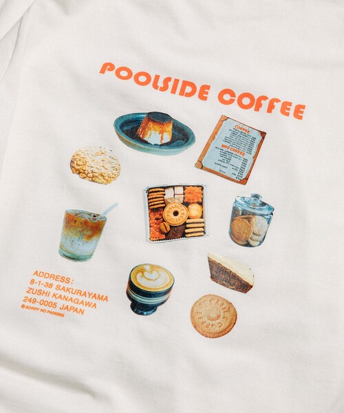 tシャツ 別注 POOLSIDE COFFEE フード バックプリントTシャツ/プールサイドコーヒー レディース 別注 POOLSIDE COFFEE フード バックプリントTシャツ/プール