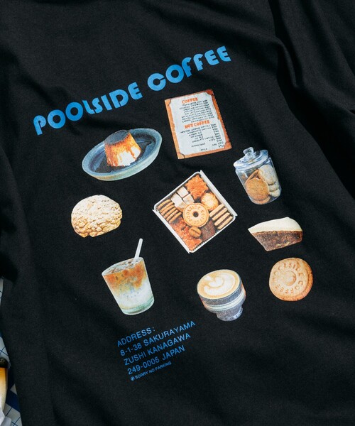 tシャツ 別注 POOLSIDE COFFEE フード バックプリントTシャツ/プールサイドコーヒー レディース 別注 POOLSIDE COFFEE フード バックプリントTシャツ/プール