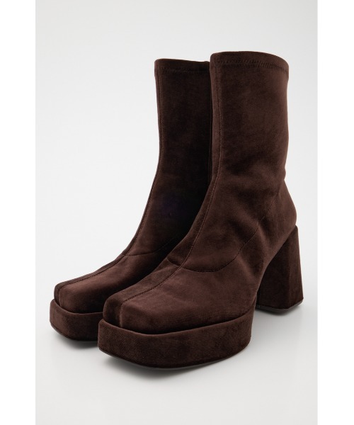 MOUSSY（マウジー）の「STRETCH BLOCK HEEL ブーツ（ブーツ・レディース・ブラウン/ブラック・SMALL/MEDIUM/LARGE）」の2枚目の写真