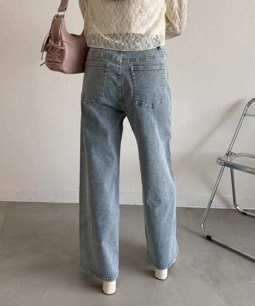 one after another NICE CLAUP（ワンアフターアナザーナイスクラップ）の「【サイズ展開あり】ワイドデニム（デニムパンツ・レディース・ライトブルー/ブルー/ブラック・SMALL/MEDIUM）」の19枚目の写真
