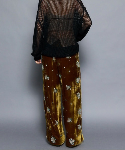 パンツ maison special Beads Velor Pants MAISON SPECIAL（メゾンスペシャル） パンツ Beads Flower Embroidery