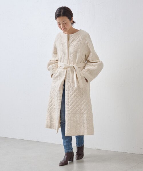 BEARDSLEY（ビアズリー）の「《15 quinze》刺繍キルトコート（その他アウター・レディース・アイボリー/キャメル・FREE）」の9枚目の写真