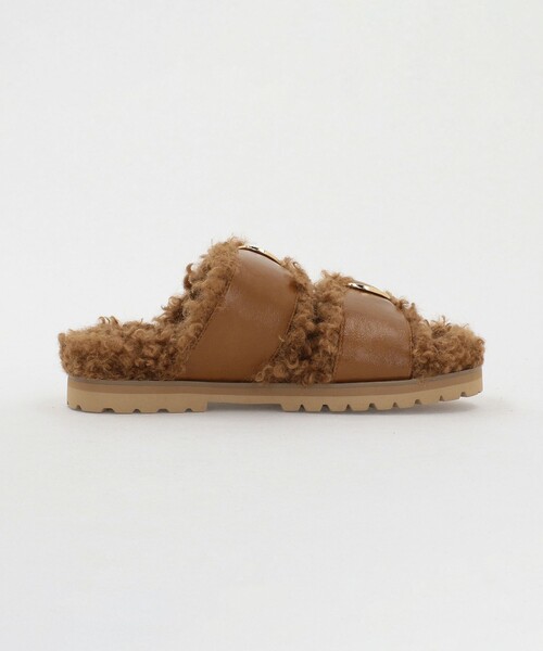 green label relaxing（グリーンレーベルリラクシング）の「ダブルベルト フェイクファー サンダル（サンダル・レディース・ベージュ/ブラウン系・S/L/M）」の9枚目の写真