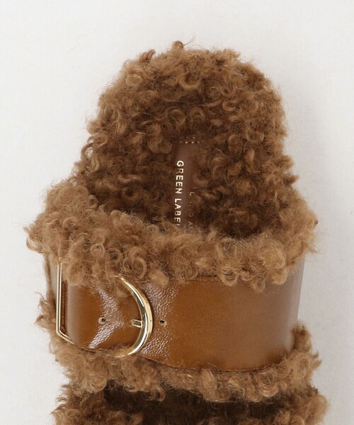 green label relaxing（グリーンレーベルリラクシング）の「ダブルベルト フェイクファー サンダル（サンダル・レディース・ベージュ/ブラウン系・S/L/M）」の12枚目の写真