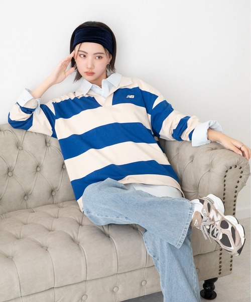 NEW BALANCE(ニューバランス)の「Rugby ロングスリーブトップ(ポロシャツ・レディース・ブルー系その他/ブラウン系その他・MEDIUM/LARGE/X-LARGE/SMALL)」の17枚目の写真