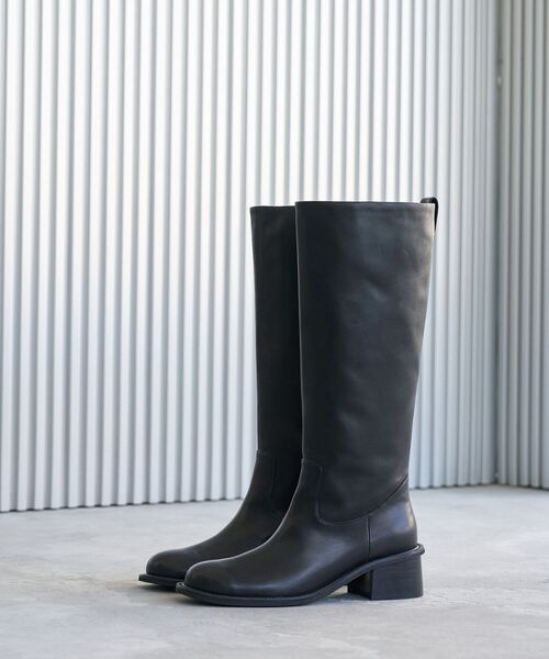 LANVIN en Bleu（ランバンオンブルー）の「レザーロングブーツ（ブーツ・レディース・ブラウン/ブラック・L/M/S）」の2枚目の写真