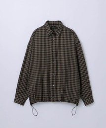 【SLICK/スリック】Micro Check Drawstring Regular Shirt/マイクロチェックドロストレギュラーカラーシャツ / クラシック