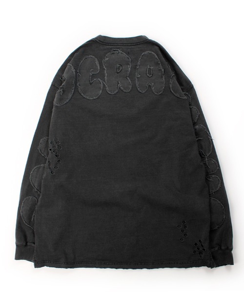 GALFY/ガルフィー】ぼろぼろロゴ百合の紋ロンTee（Tシャツ/カットソー