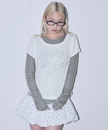 Rhinestone Logo T-Shirt & Long Sleeve Tee Set / ラインストーンロゴTシャツ&ロンTee set