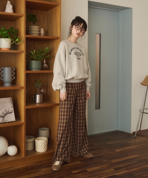 REMOON(リムーン)の「クルーネックフロッキープリントスウェット(スウェット・レディース・レッド/ネイビー/グレー・FREE)」の14枚目の写真