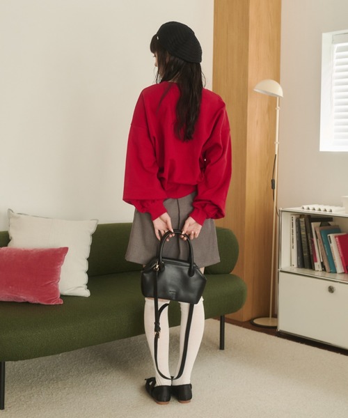 REMOON(リムーン)の「クルーネックフロッキープリントスウェット(スウェット・レディース・レッド/ネイビー/グレー・FREE)」の18枚目の写真