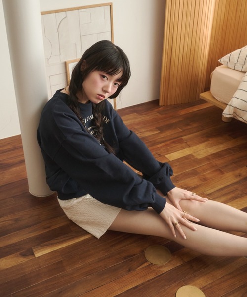 REMOON（リムーン）の「クルーネックフロッキープリントスウェット（スウェット・レディース・レッド/ネイビー/グレー・FREE）」の22枚目の写真