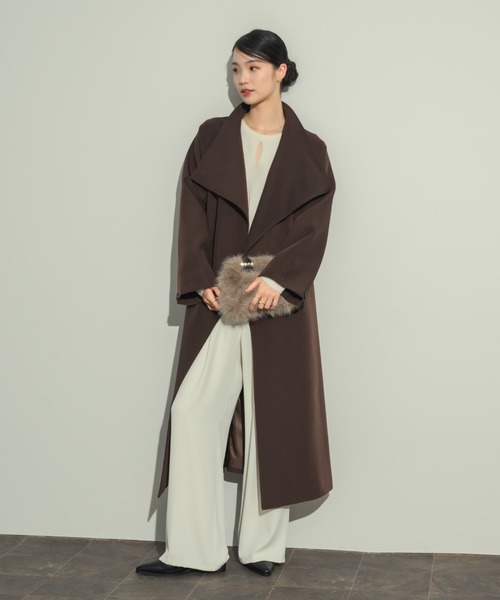 ドレープロングコート（ノーカラーコート）｜NEUNA（ヌナ）の