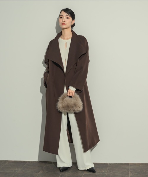 NEUNA（ヌナ）の「ドレープロングコート（ノーカラーコート）」 - WEAR
