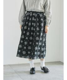 未使用品　TSUHARU by Samansa Mos2　リネンスカート 新品 【TSUHARU by Samansa Mos2】 コットンリネン タックフレア