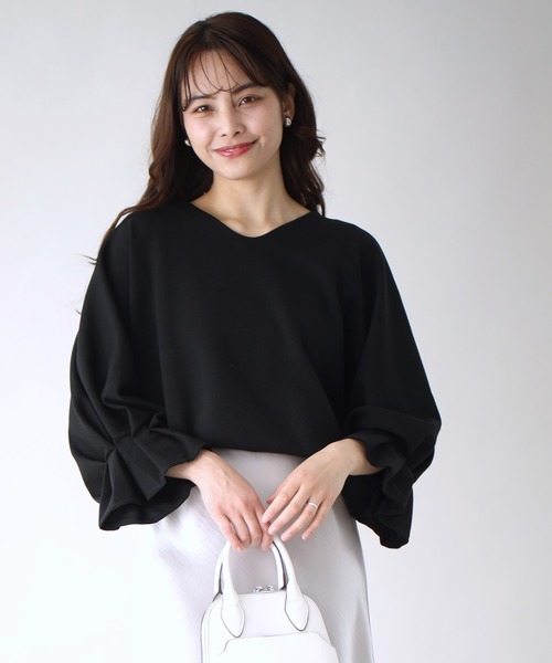Ehre style(エーレスタイル)の「楽きれい!袖フリルトップスコーデ6選(Tシャツ/カットソー・レディース・ブラック/ホワイト/ベージュ・FREE)」の5枚目の写真