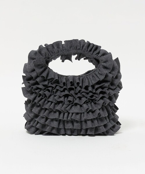 UNITED ARROWS（ユナイテッドアローズ）の「フリル ワンハンドルバッグ（ハンドバッグ・レディース・ブラック/ダークグレー・FREE）」の7枚目の写真